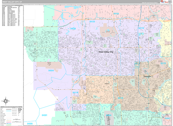 West Valley City, UT Zip Code Map